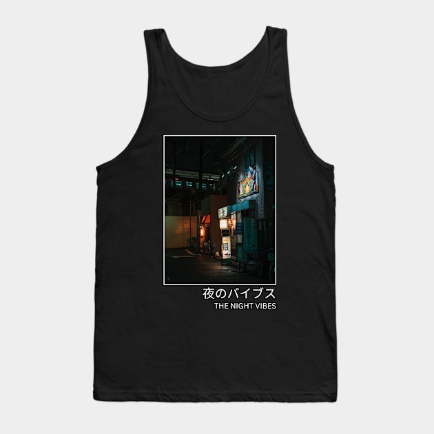 Japanese Night Vibes Design Tank Top by Ampzy